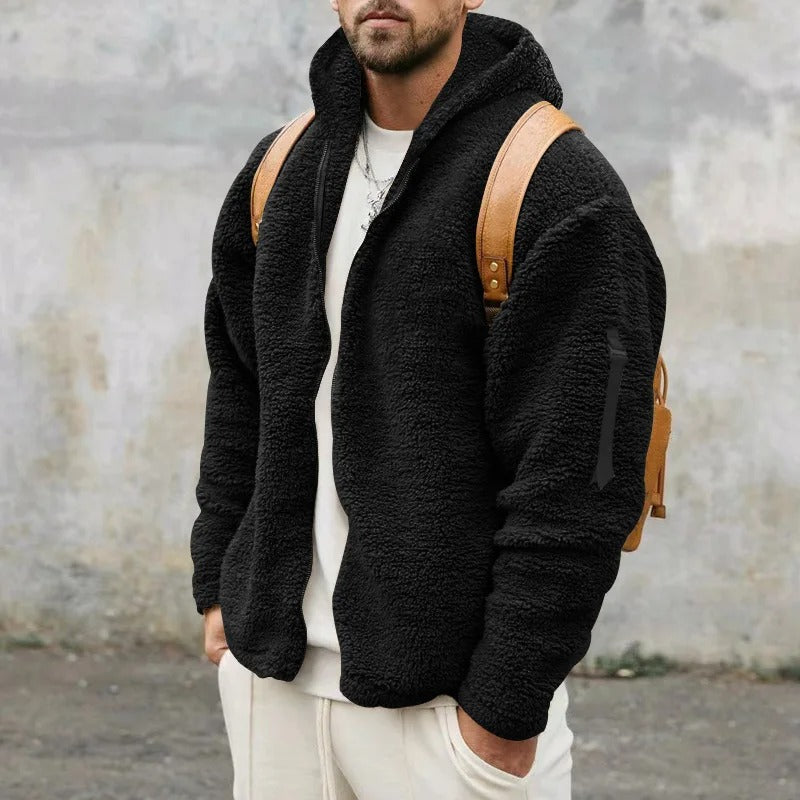 Men’s Double-Sided Fleece Hooded Jacket