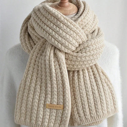 Women’s Thick Knitted Cashmere Scarf – Korean Style Neckerchief